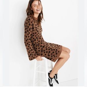 Madewell Leopard Dot Sweater-Dress Size Small